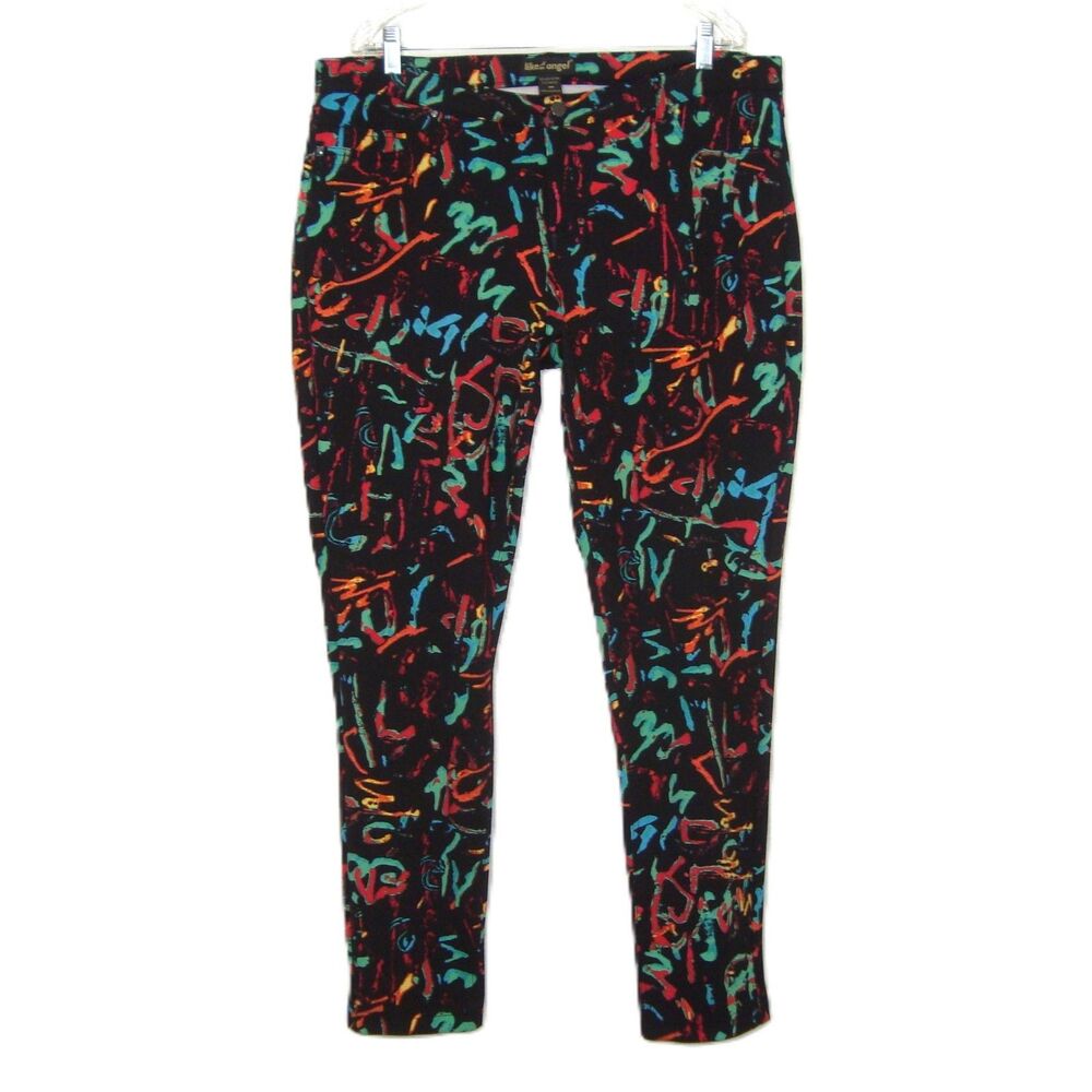Like an Angel Womens Abstract Graffiti Print Stretch Pants Leggings